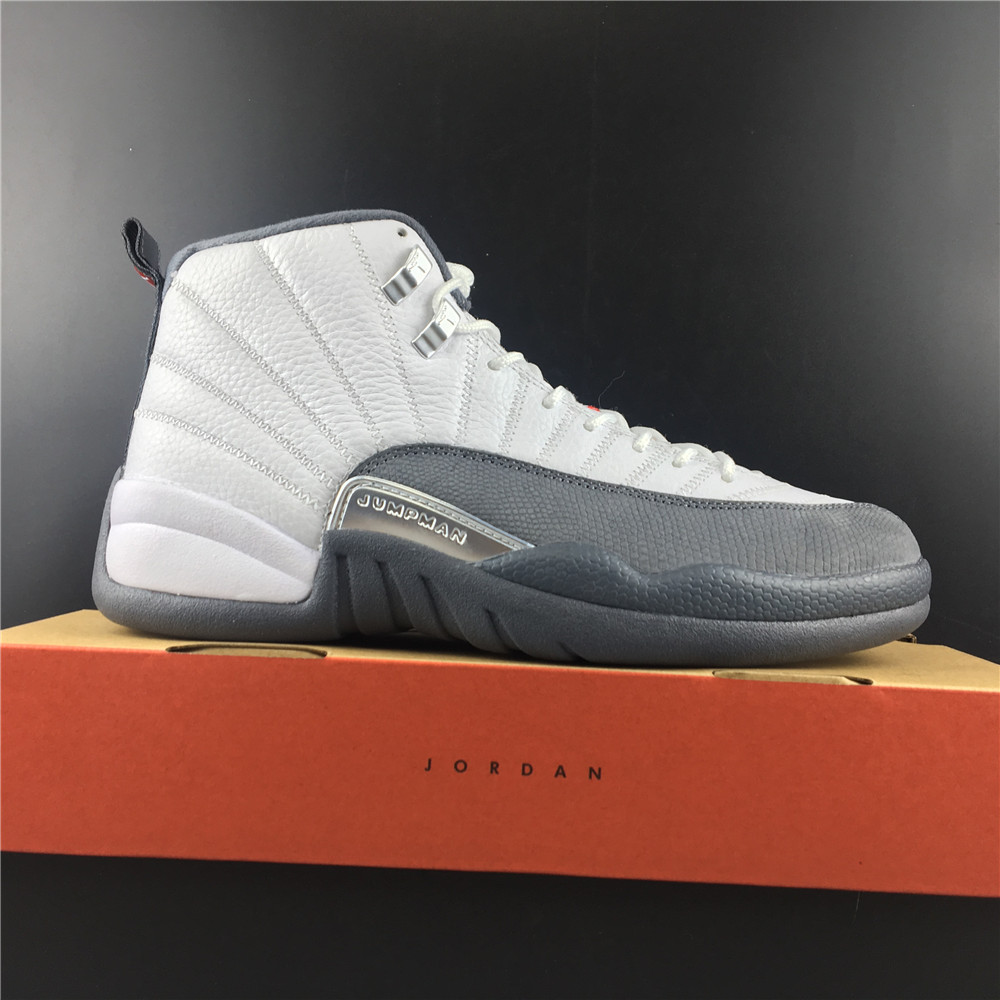 2020 Men Air Jordan 12 White Grey Silver Shoes